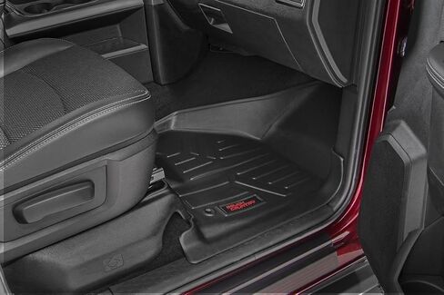 Country Country جميع الحصير الأرضية المحصنة ل Dodge RAM 1500 CREW-CAB (2019-2024) مقعد دلو-الحصير المرنة المقاومة للماء ، مجموعة أمامية وخلفية in Saudi Arabia