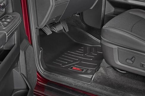 Country Country جميع الحصير الأرضية المحصنة ل Dodge RAM 1500 CREW-CAB (2019-2024) مقعد دلو-الحصير المرنة المقاومة للماء ، مجموعة أمامية وخلفية in Saudi Arabia