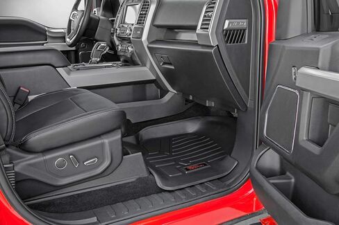 Country Country جميع الحصير الأرضية المحصنة ل Dodge RAM 1500 CREW-CAB (2019-2024) مقعد دلو-الحصير المرنة المقاومة للماء ، مجموعة أمامية وخلفية in Saudi Arabia