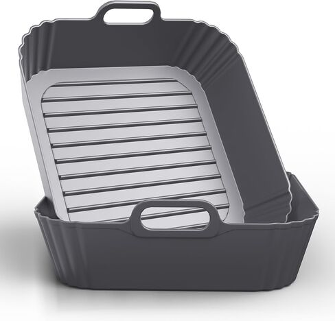 9-Inch Square Silicone Liners for Large Air Fryer 2Pack, Silicone Pot Baking Accessories for Chefman 6 to 8.5QT, Reusable Air Fryer Tray Insert for Oven Microwave Accessories in Kuwait