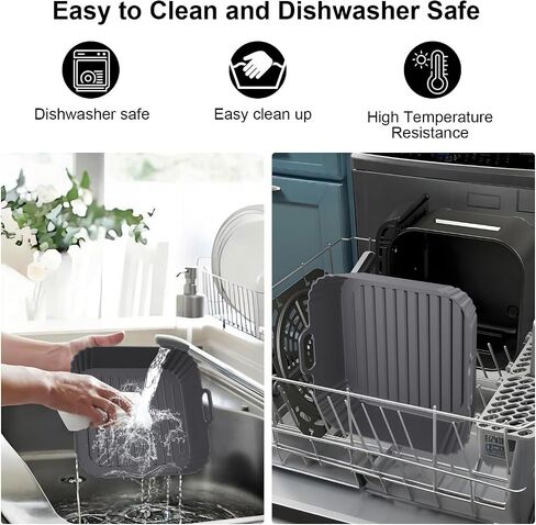 9-Inch Square Silicone Liners for Large Air Fryer 2Pack, Silicone Pot Baking Accessories for Chefman 6 to 8.5QT, Reusable Air Fryer Tray Insert for Oven Microwave Accessories in Kuwait