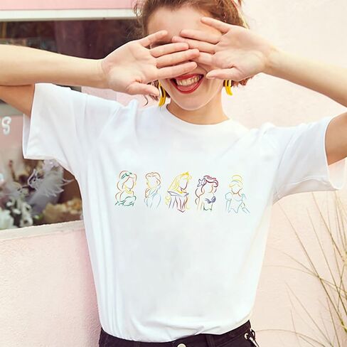 Magical Shirt for Women Princess Shirt Dress Graphic Tee Funny Family Vacation Tshirt Holiday Tops in Kuwait