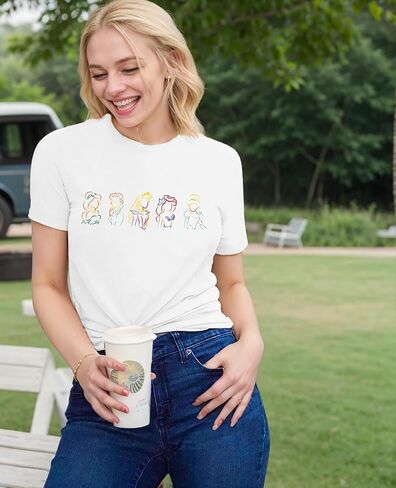 Magical Shirt for Women Princess Shirt Dress Graphic Tee Funny Family Vacation Tshirt Holiday Tops in Kuwait