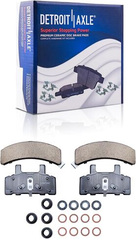 Detroit Axle - مجموعة الفرامل الأمامية لـ CHEVY GMC C1500 Suburban Express Savana 1500 Tahoe Yukon Discor Brake Brake Pads Ceramic Brakes 1996 1997 1998 1999 Replace in Kuwait