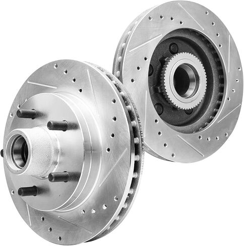Detroit Axle - مجموعة الفرامل الأمامية لـ CHEVY GMC C1500 Suburban Express Savana 1500 Tahoe Yukon Discor Brake Brake Pads Ceramic Brakes 1996 1997 1998 1999 Replace in Kuwait