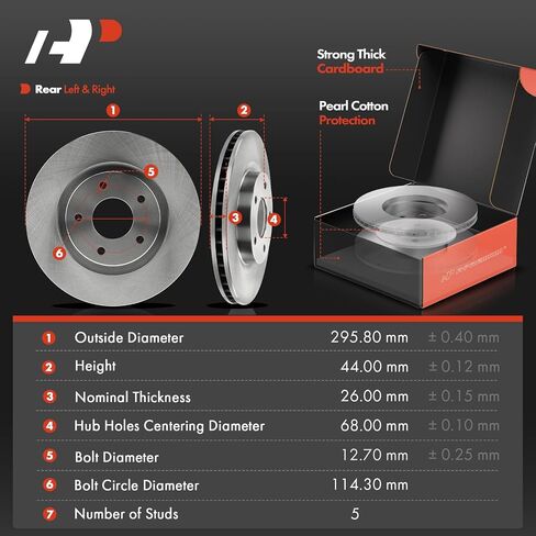 A-Premium 11.65 inch (295.8mm) Front Vented Disc Brake Rotors + Ceramic Pads Kit Compatible with Select Nissan Models - Rogue 2008 2009 2010 2011 2012 2013, L4 2.5L, 6-PC Set in Saudi Arabia