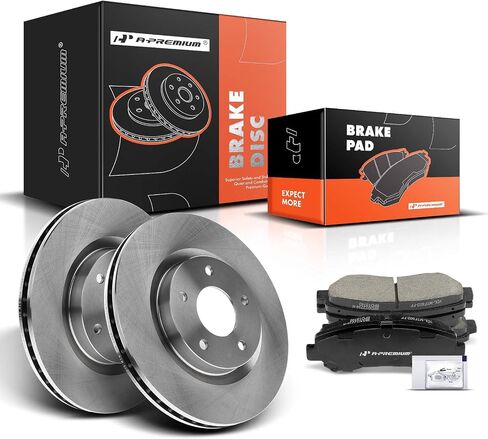 A-Premium 11.65 inch (295.8mm) Front Vented Disc Brake Rotors + Ceramic Pads Kit Compatible with Select Nissan Models - Rogue 2008 2009 2010 2011 2012 2013, L4 2.5L, 6-PC Set in Saudi Arabia