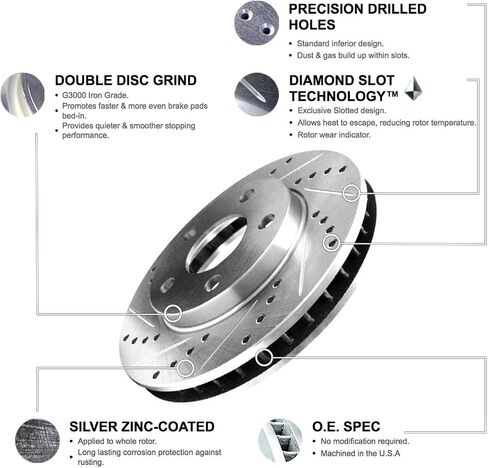 R1 Concepts Front Brakes and Rotors Kit |Front Brake Pads| Brake Rotors and Pads| Ceramic Brake Pads and Rotors|fits 2008-2021 Lexus NX200t, NX300, NX300h, RX350, RX450h; Toyota Highlander, Sienna in Saudi Arabia