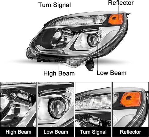 OE Style Projector Halogen Assembly Assectible مع 2017 2017 Chevy Equinox Factory Maptenger and Driver Side Side in Kuwait