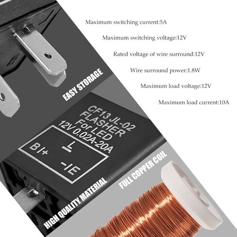CF13 LED Electronic Flasher Relay, 12V 3-Pin CF13 EP34 Turn Signal Relay Fix w/Speed Adjustable Function, Auto Light Bulb Relays for Led Lights Hyper Blink Flash No Flash Problem in Kuwait