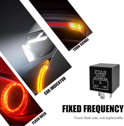 CF13 LED Electronic Flasher Relay, 12V 3-Pin CF13 EP34 Turn Signal Relay Fix w/Speed Adjustable Function, Auto Light Bulb Relays for Led Lights Hyper Blink Flash No Flash Problem in Kuwait