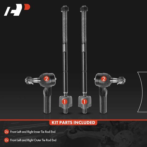 A-Premium Set of 4, Front Inner & Outer Tie Rod End Kit, Compatible with Chrysler PT Cruiser 2001-2010, Neon 2000-2002 & Dodge Neon 2000-2005, SX 2.0 2003-2005 & Plymouth Neon in Saudi Arabia