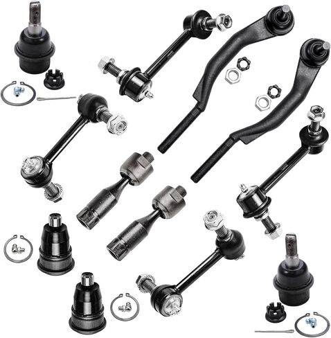Detroit Axle - 12pc Suspension Kit for Buick Rainier Chevy SSR Trailblazer EXT GMC Envoy XL XUV Isuzu Ascender Saab 9-7X Olds Bravada, Front Tie Rods Ball Joints Front and Rear Sway Bars Replacement in Saudi Arabia