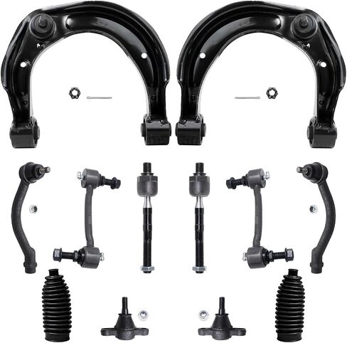 Detroit Axle-End Front End 12pc Kit For Hyundai 2006-2010 Sonata ، 2006-2011 Azera 2 Apply Control Arms 2 Lower Ball Points 4 Inner & Outer Tie Rods 2 Sway Bar Links 2 Boots Replication in Saudi Arabia
