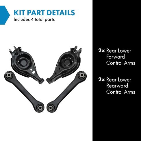 TRQ Rear Suspension Kit Control Arm Compatible with 2012-2015 Chevrolet Captiva Sport 2007-2017 Equinox 2010-2017 GMC Terrain 2007-2009 Pontiac Torrent 2007-2010 Saturn Vue in Saudi Arabia
