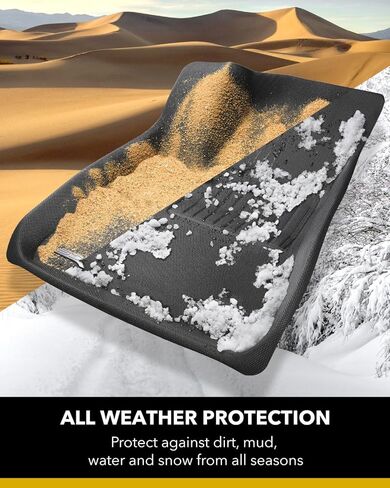 3D MAXpider - L1TY22701509 Complete Set Custom Fit All-Weather Floor Mat for Select Toyota Yaris iA Models - Kagu Rubber (Black) in Saudi Arabia