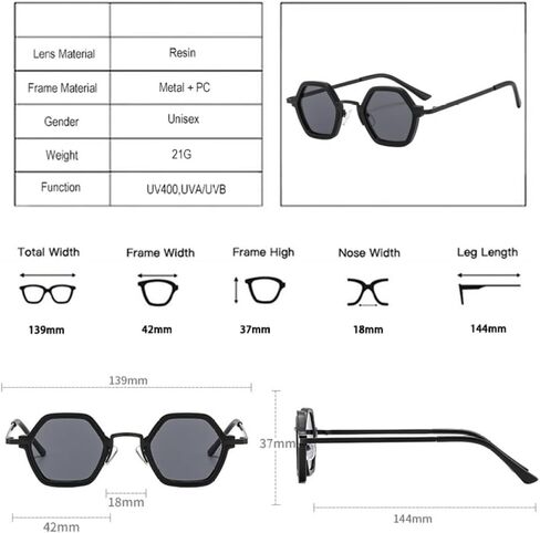 Polygon Retro Polygon Sunglasses Women Fashion Clear Ocean Bradient Lens Eyewear Men Trending Punk Sun Glasses Shades UV400 ， L18519 in Saudi Arabia