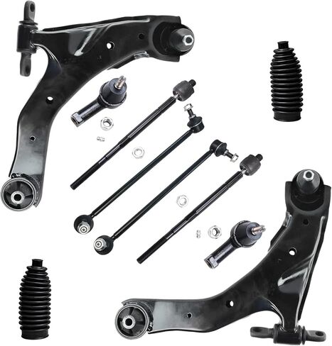 Detroit Axle - Front Lower Control Arms + Tie Rods Sway Bars Suspension Kit Replacement for 2003-2008 Hyundai Tiburon - 10pc Set in Saudi Arabia