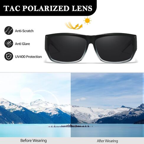 Trysee Sunglasses Over Glasses for Women with Rhinestone Rectangle Fit Over Glasses UV Protection for Driving TS4204 in Saudi Arabia