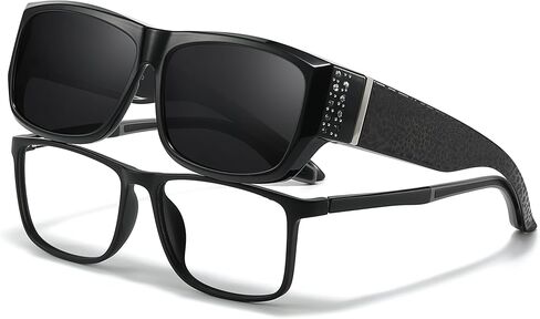 Trysee Sunglasses Over Glasses for Women with Rhinestone Rectangle Fit Over Glasses UV Protection for Driving TS4204 in Saudi Arabia