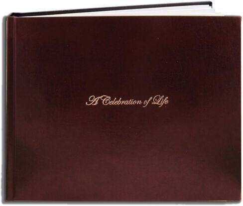 كتاب ضيوف جنازة BookFactory "A Celepration of Life"/Imitation Leather Memorial Book/Memorial Guest Book (48 Page-8 7/8 "× 7") Green ، قسم Sewn Hardbound (LOG-048-97CS-LGT64- (FUNTAL-Reg ) -FX) in Kuwait