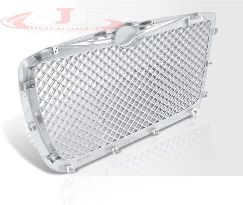 موزعي AJP الأمامي العلوي المقنع الصلب Chrome Diamond Mesh Grille Grille Grille Honeycomb Grill Cover Guard ABS ABS متوافق/بديل لـ 300 300C SRT8 2005 2006 2007 2008 2009 2010 06 07 08 09 10 in Saudi Arabia