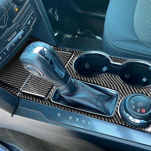 حقيقية من ألياف الكربون Car Care Central Screen Screen Plane AC Outlet Vent Frame ملصق متوافق مع Ford Explorer 2013 2014 2015 2015 2017 2018 Auto Interior Accessories Black in Kuwait