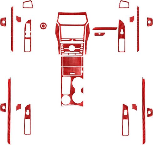 حقيقية من ألياف الكربون Car Care Central Screen Screen Plane AC Outlet Vent Frame ملصق متوافق مع Ford Explorer 2013 2014 2015 2015 2017 2018 Auto Interior Accessories Black in Kuwait