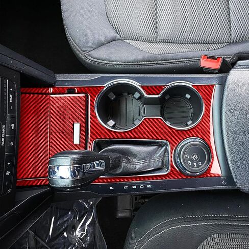 حقيقية من ألياف الكربون Car Care Central Screen Screen Plane AC Outlet Vent Frame ملصق متوافق مع Ford Explorer 2013 2014 2015 2015 2017 2018 Auto Interior Accessories Black in Kuwait