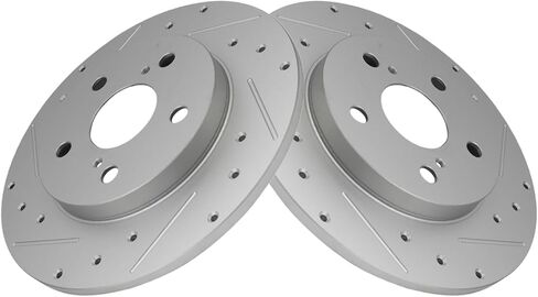 TRQ Rear Brake Pad & Rotor Kit Ceramic Premium G-Coated Compatible with 2009-2010 Pontiac Vibe 2016 Scion iM 2008-2015 xB 2017-2018 Toyota Corolla iM 2009-2013 Matrix in Saudi Arabia