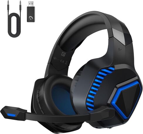 Wireless Gaming Headsets for PS5, PS4, Mac, Switch, PC, Computer - 2.4GHz & Bluetooth 5.2 Gamer Gaming Headphones Wireless, ENC Noise-Canceling Mic, 50MM Drivers, Red in Saudi Arabia