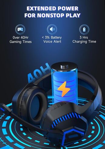 Wireless Gaming Headsets for PS5, PS4, Mac, Switch, PC, Computer - 2.4GHz & Bluetooth 5.2 Gamer Gaming Headphones Wireless, ENC Noise-Canceling Mic, 50MM Drivers, Red in Saudi Arabia