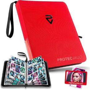 Pokemon Card Binder - Premium Black PU Leather, 900 Card Organizer, Large Pokemon Card Binder for Tournaments, Double-Sided 9-Pocket Pages, Zippered Closure, Portable with Handle in Saudi Arabia
