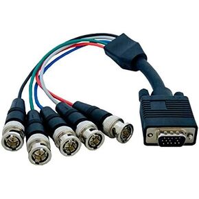1ft VGA HD15 to 5 BNC RGBHV Monitor Cable (M/F (1 Pack), Gray) in Saudi Arabia