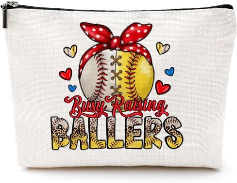 Boy Mother Mom Gifts Funny Makeup Bag Baseball Soccer Football Basketball Sports Gifts Skeleton Cosmetic Bag Sports Mama Zipper Pouch Gifts for Mom Women Sports Coach Birthday Gifts in Kuwait