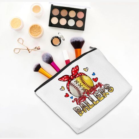 Boy Mother Mom Gifts Funny Makeup Bag Baseball Soccer Football Basketball Sports Gifts Skeleton Cosmetic Bag Sports Mama Zipper Pouch Gifts for Mom Women Sports Coach Birthday Gifts in Kuwait