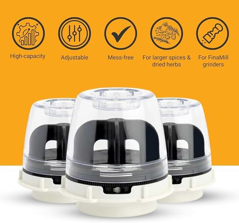 FinaMill Everyday Pod, Single Refillable Spice Pod for Everyday Spices | Ideal for Grinding Everyday & Oily Spices, Adjustable Grind Size, Ceramic Grinder, Works with All FinaMill Spice Grinders in Kuwait