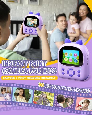 كاميرا مطبوعة فورية للأطفال ، طباعة كاميرا فورية للأطفال ، هدايا لـ 3 4 5 6 7 8 9 10 11 12 Girls & Boys ، Toddler Doys من عمر 3 إلى 12 عامًا ، وتناسب هدية عيد الميلاد يوم الأطفال - الوردي in Saudi Arabia