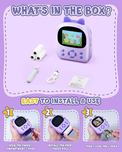 كاميرا مطبوعة فورية للأطفال ، طباعة كاميرا فورية للأطفال ، هدايا لـ 3 4 5 6 7 8 9 10 11 12 Girls & Boys ، Toddler Doys من عمر 3 إلى 12 عامًا ، وتناسب هدية عيد الميلاد يوم الأطفال - الوردي in Saudi Arabia