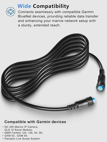 Replacement for 010-12528-01 Marine Network Cable,for BlueNet Network Cable 20 Feet , Small Connector, Compatible with Garmin GC 200, GLS 10, GMR Fantom 124/126/54/56, GXM 53/54, Panoptix LiveScope in Kuwait