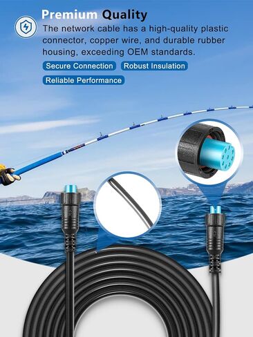 Replacement for 010-12528-01 Marine Network Cable,for BlueNet Network Cable 20 Feet , Small Connector, Compatible with Garmin GC 200, GLS 10, GMR Fantom 124/126/54/56, GXM 53/54, Panoptix LiveScope in Kuwait