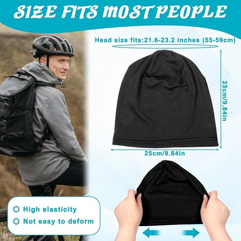 2 عبوة تبريد القبعات الجمجمة للرجال القبعات تبريد للنساء لقبعات عرق الطقس الساخنة رجال خوذة خوذة الرياضة الرياضة ركوب الدراجات ركوب الدراجات القبعات الأسود in Kuwait
