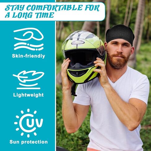 2 عبوة تبريد القبعات الجمجمة للرجال القبعات تبريد للنساء لقبعات عرق الطقس الساخنة رجال خوذة خوذة الرياضة الرياضة ركوب الدراجات ركوب الدراجات القبعات الأسود in Kuwait