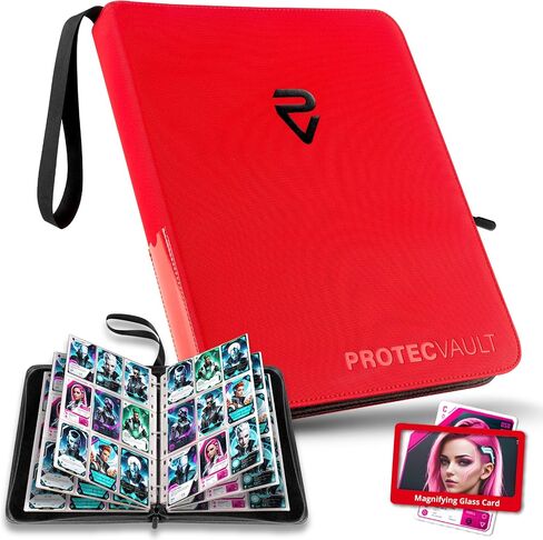 Pokemon Card Card Binder-Precium Black Pu Leather ، 900 منظم البطاقات ، موثق بطاقات البوكيمون الكبير للبطولات ، صفحات 9 جيب على الوجهين ، إغلاق سحاب ، محمول مع مقبض in Saudi Arabia