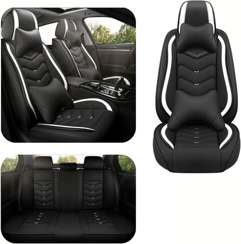 Car Seat Covers for Chevy Spark 2013-2022, Premium Nappa Leather Car Seat Cover, Stylish Sport Seat Covers， Automobile Seat Cover Sets.(Luxury 5 Seats/Beige) in Saudi Arabia