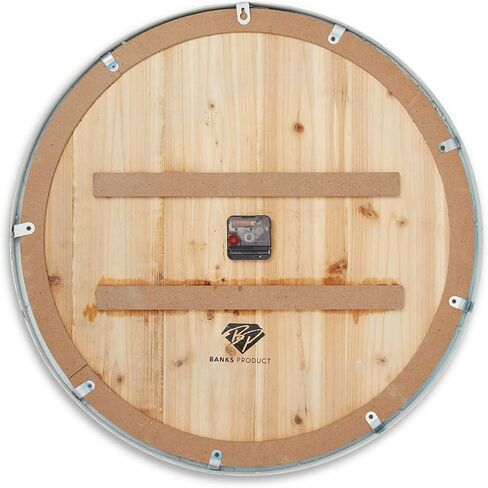 Coastal Shiplap Wall Clock - 24 Inch - White Metal Frame - Roman Numerals - Beach Kitchen - Colorful Decorative Clock - Rustic - Silent Ticking - Wooden Nautical Home in Saudi Arabia
