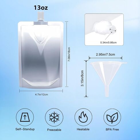 12PCS 8OZ Plastic Flasks, Clear and Reusable Drinking Bags with Funnel for Beverage,Leak-Proof Food Grade Drink Pouches for Travel Outdoor Sports Concert Cruise Events in Saudi Arabia