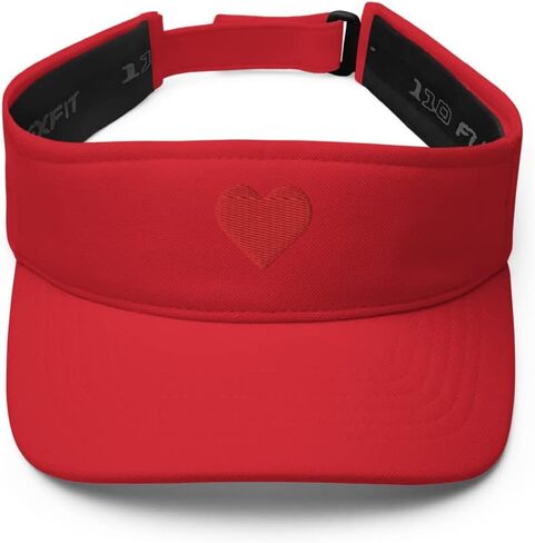 Red Heart Womens Golf Sun Visor Embroidered Adjustable Sports, Running, Tennis, Golf Hat in Saudi Arabia