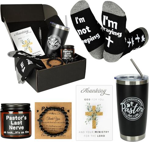 هدايا القس ، القساوسة عيد الحب هدايا 7pcs مجموعة للنساء ، هدايا القساوى الفريدة ، 20 أوقية من بطاقات اليومية الجلدية تومبول. in Kuwait