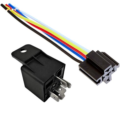 12V 30 40A SPDT BOSCH Style Automotive Relays & 5 Wire Socket Harness (1 Pack) in Kuwait